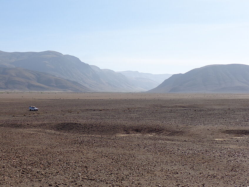 Ground level view of the fjordal landscape in Namibia